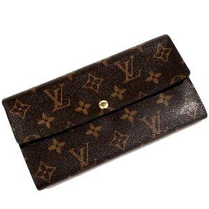 Louis Vuitton Sarah Wallet 7.5"x4" - Brown Monogram - Flap Classic Snap Closure